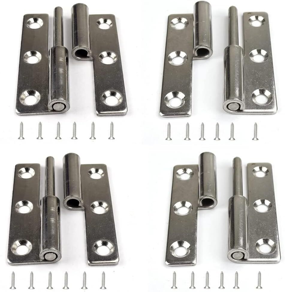 4pcs 3" Lift Off HingesDetachable Door HingesSmall Slip Joint Stainless Flag ...