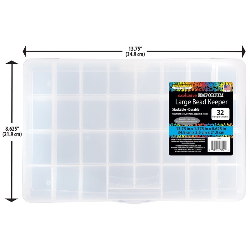 Large Bead Storage Box 32 Compartment Craft Organizer Portable Plastic New