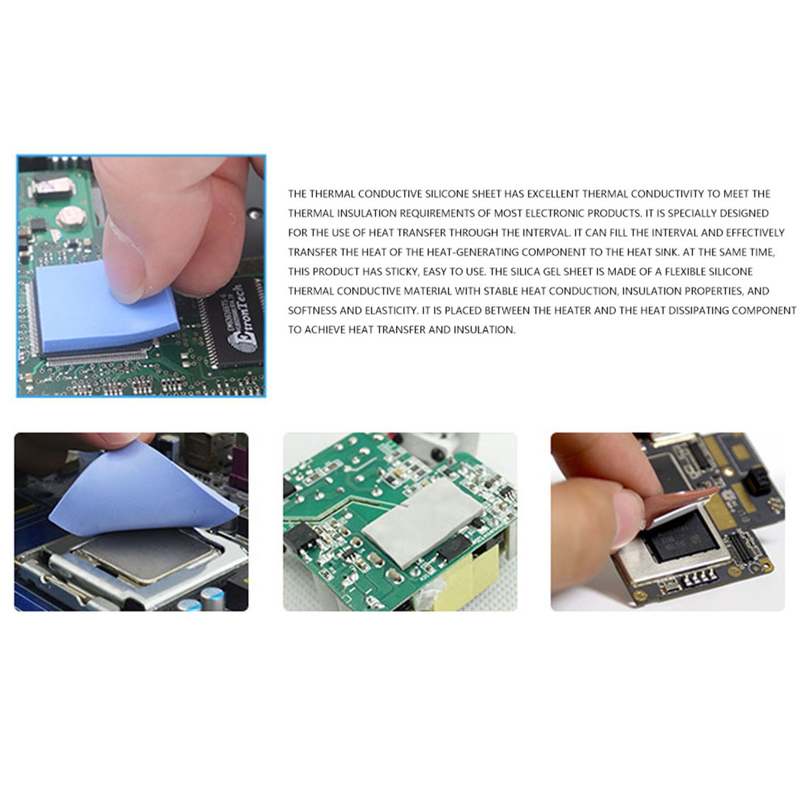 5Pcs Silicone Thermal Conductivity Pad CPU GPU Heat Conduction Sheet