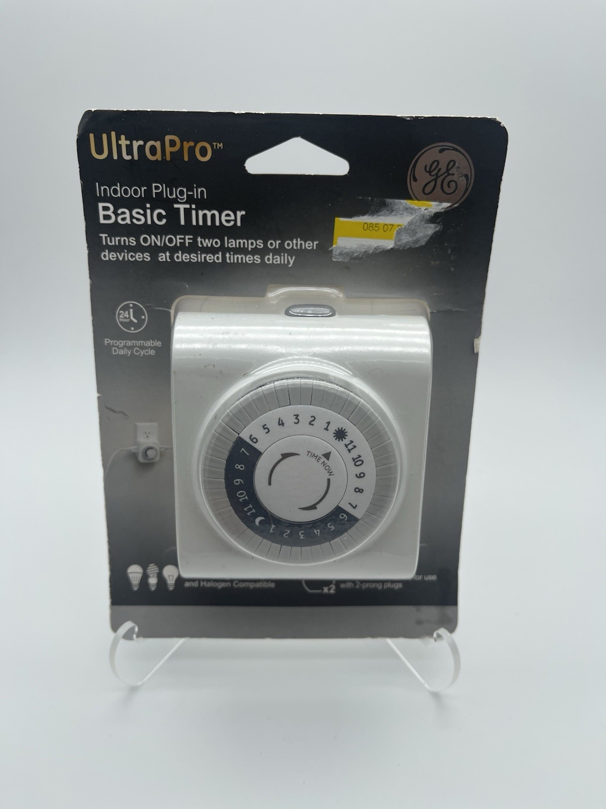 GE UltraPro Indoor Mechanical Timer 24hrs, Polarized Outlets White NEW!