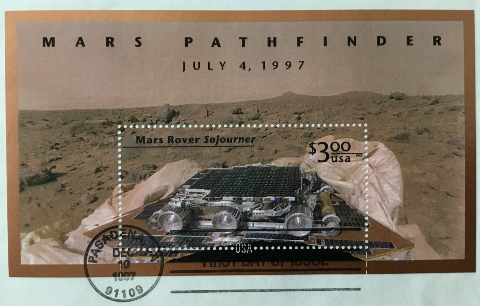 United States First Day Cover Stamp Envelope Mars Pathfinder