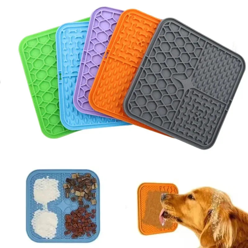 Pet Lick Silicone Mat for Dogs Pet Slow Food Plate Dog Bathing Distraction Silic