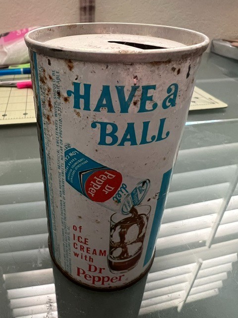 60's Dr Pepper "Chevron" Diet Soda Steel Can.