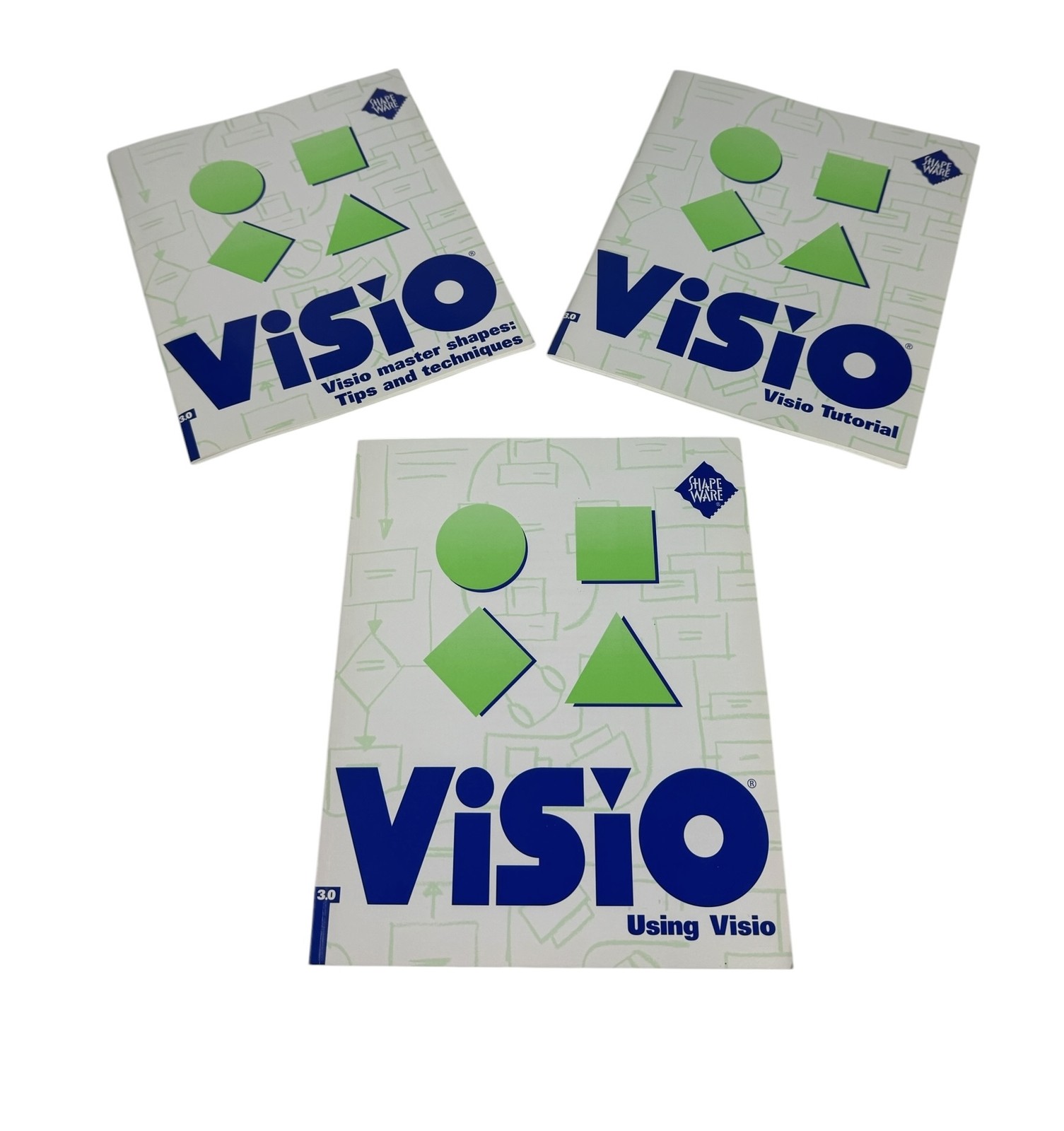 Visio 3.0 Software Manuals Set: Using, Tutorial, Master Shapes Tips & Techniques