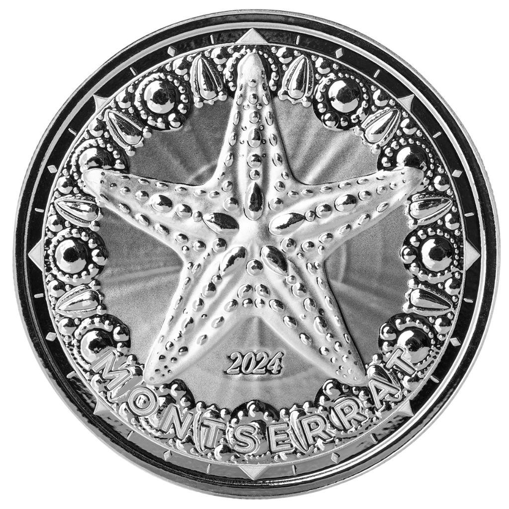 2024 1 oz Montserrat Starfish .999 Silver Coin (BU) 1 oz Silver Coin #A587