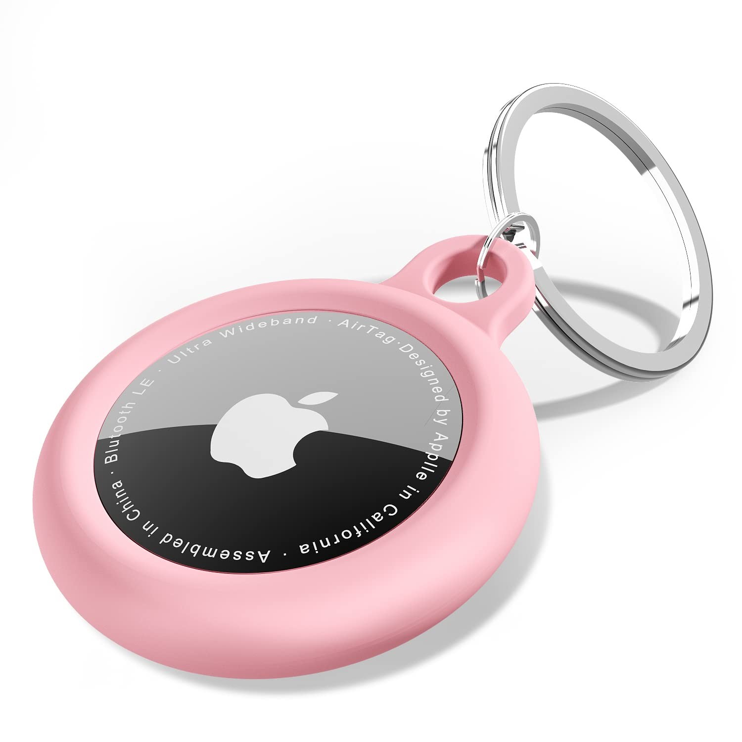 oakxco for Airtag Keychain Silicone, Holder with Key Airtag, Pink