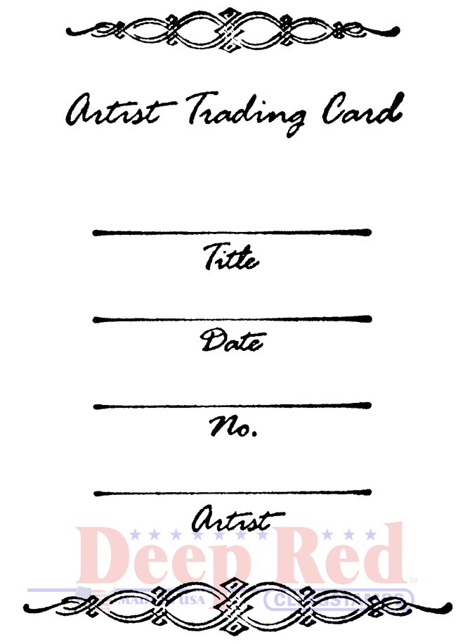 Deep Red Stamps ATC Flourish Rubber Cling Stamp