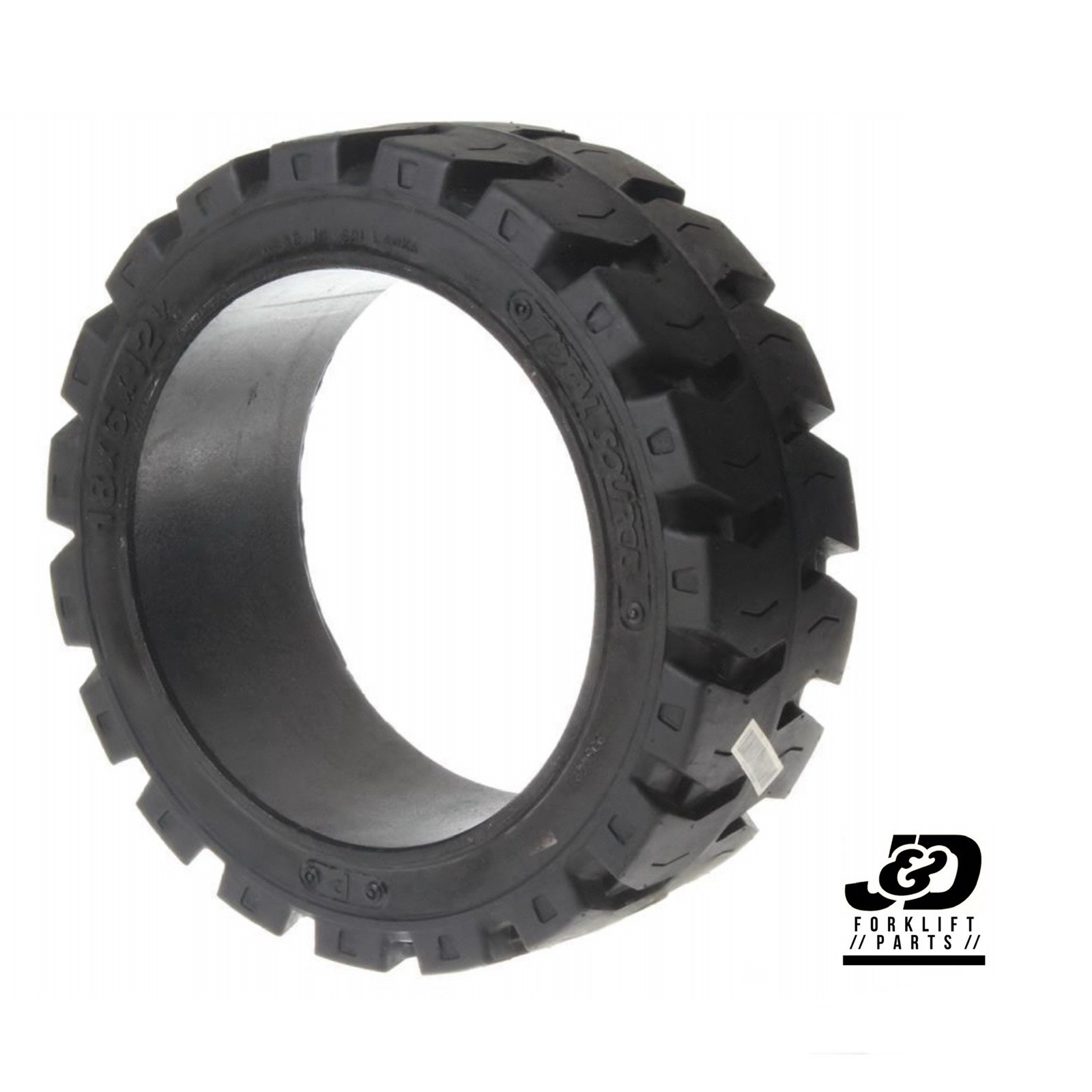 (QTY 2) 18X6X12-1/8 Tires Solid Forklift Press-On Tire black Traction