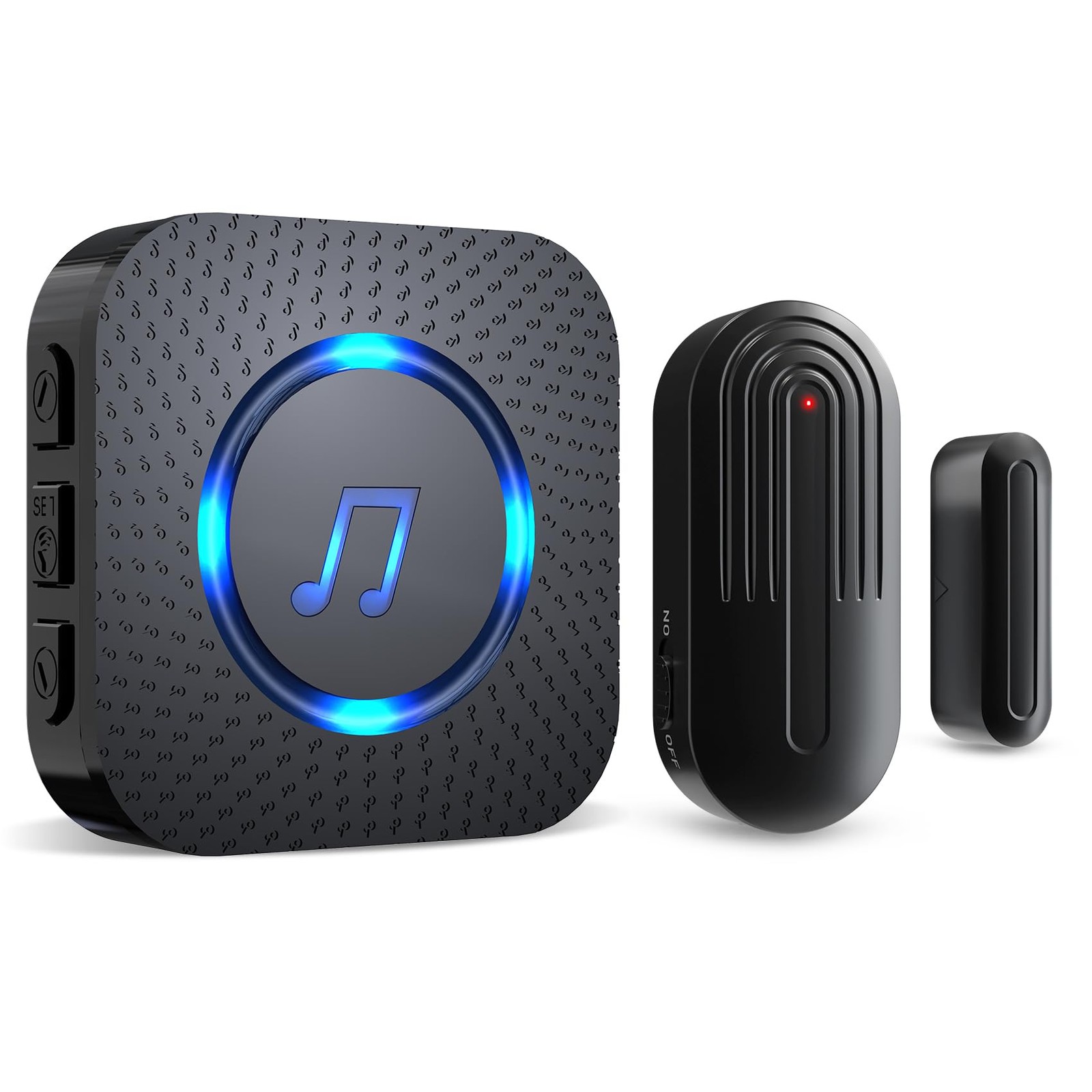 Door Sensor Chime When Opens, 1 Sensors + 1 Receiver Black, Black