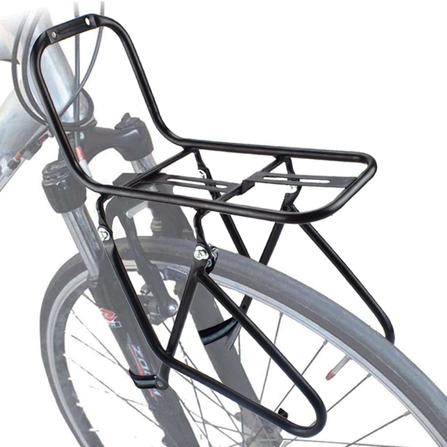 Front Bike Rack, 15KG Capacity Bicycle Luggage Rack Universal Cargo Carrier f...