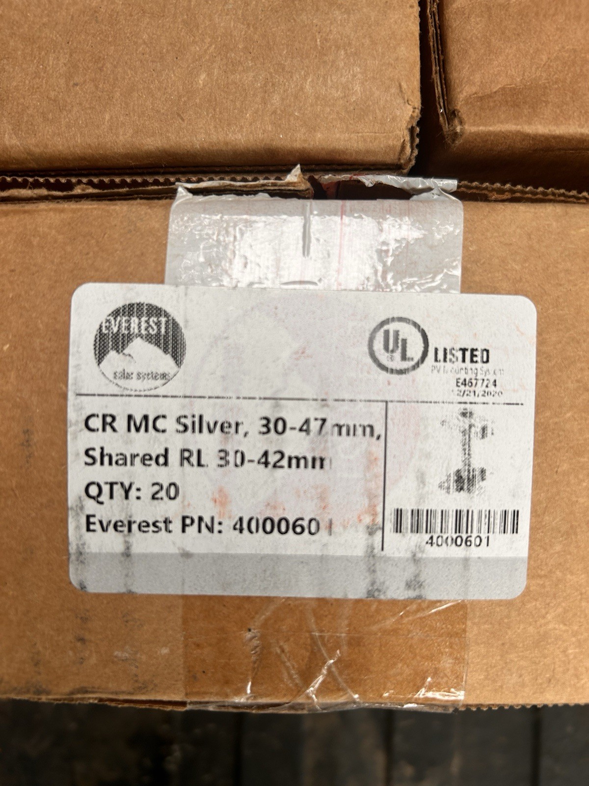 Everest BND Mid Clamps SS, CR MC Silver, 30-47 mm (20ea)