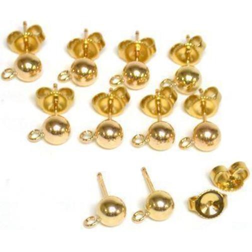 14K Gold Filled Ball Earrings & Ear Backs FindingKing