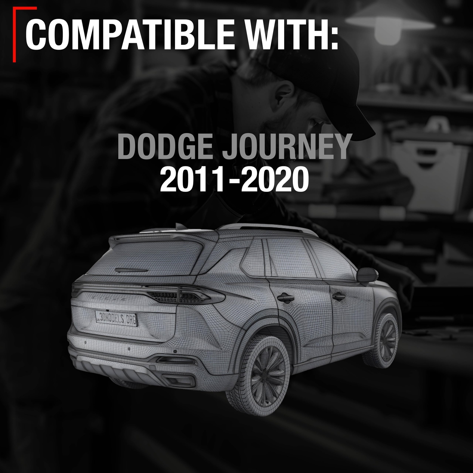 Rear View Backup Camera - Compatible with 2011-2020 Dodge Journey - Reverse P...