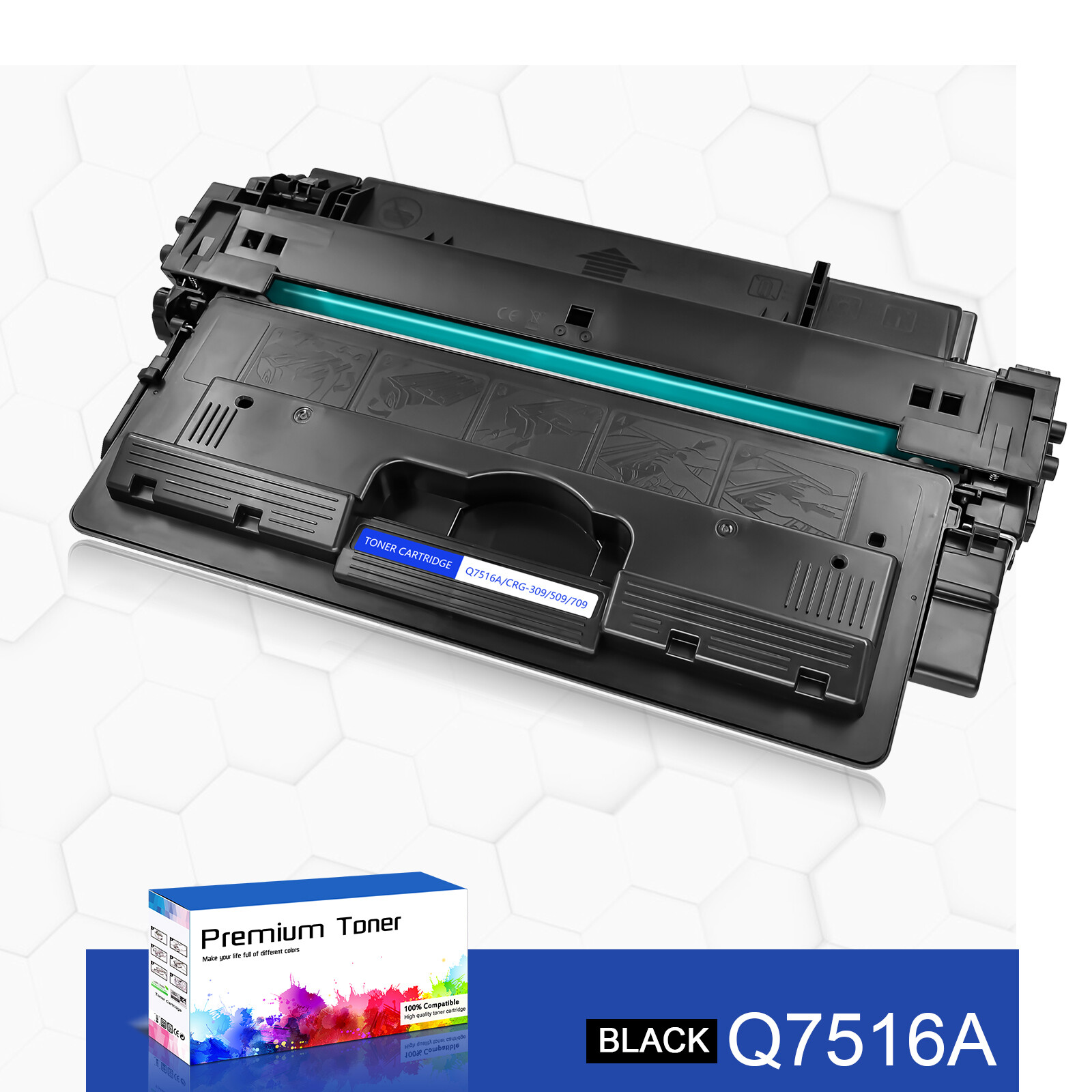 Black Toner Cartridge Q7516A Compatible with HP 16A LaserJet 5200 5200dtn 5200tn