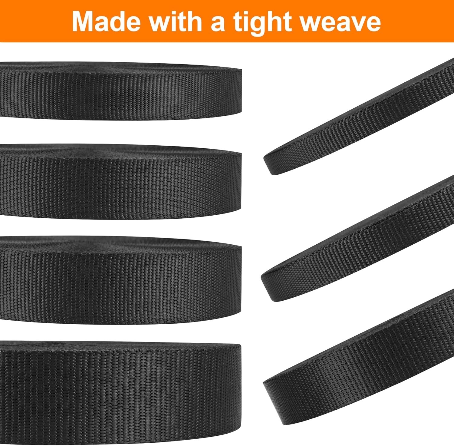 Webbing, Heavy Duty Nylon Webbing Straps, Extra Thick Strapping for Outdoor DIY