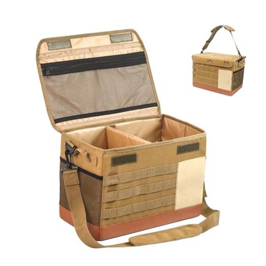 18L Camping Storage Bag, Multifunctional Waterproof Picnic Basket, Tent Khaki