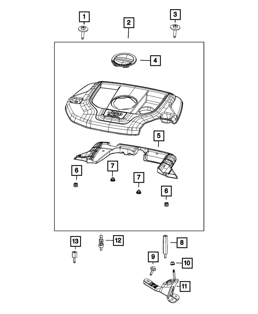 Genuine Mopar Engine Cover Bracket 68414088AB