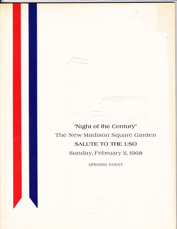 Opening Night Madison Square Garden 2/11/68 Program USO