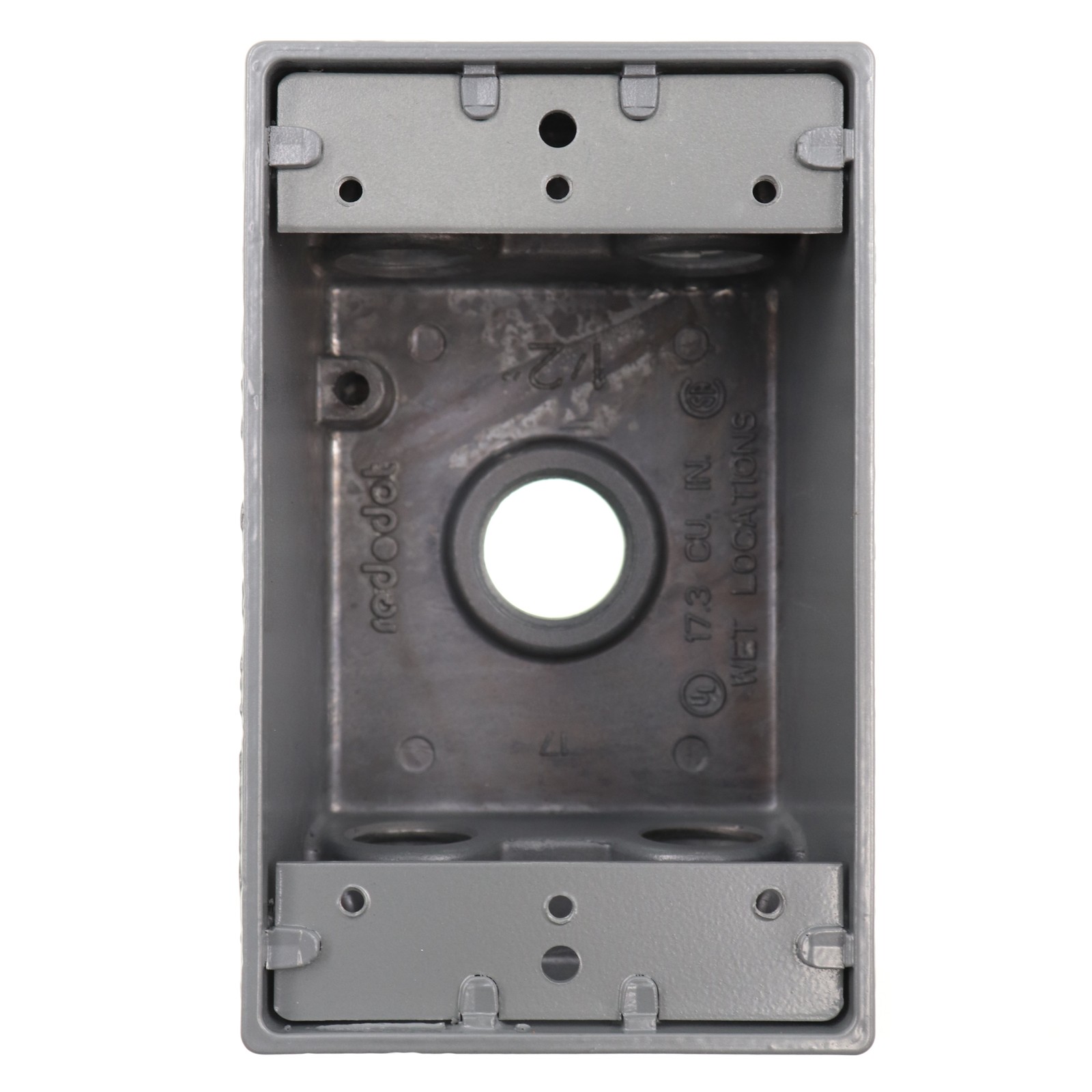 RED DOT IH5-1-LM S102E ALUMINUM WEATHERPROOF OUTLET BOX, 1G, (5) 1/2", 2" DEEP