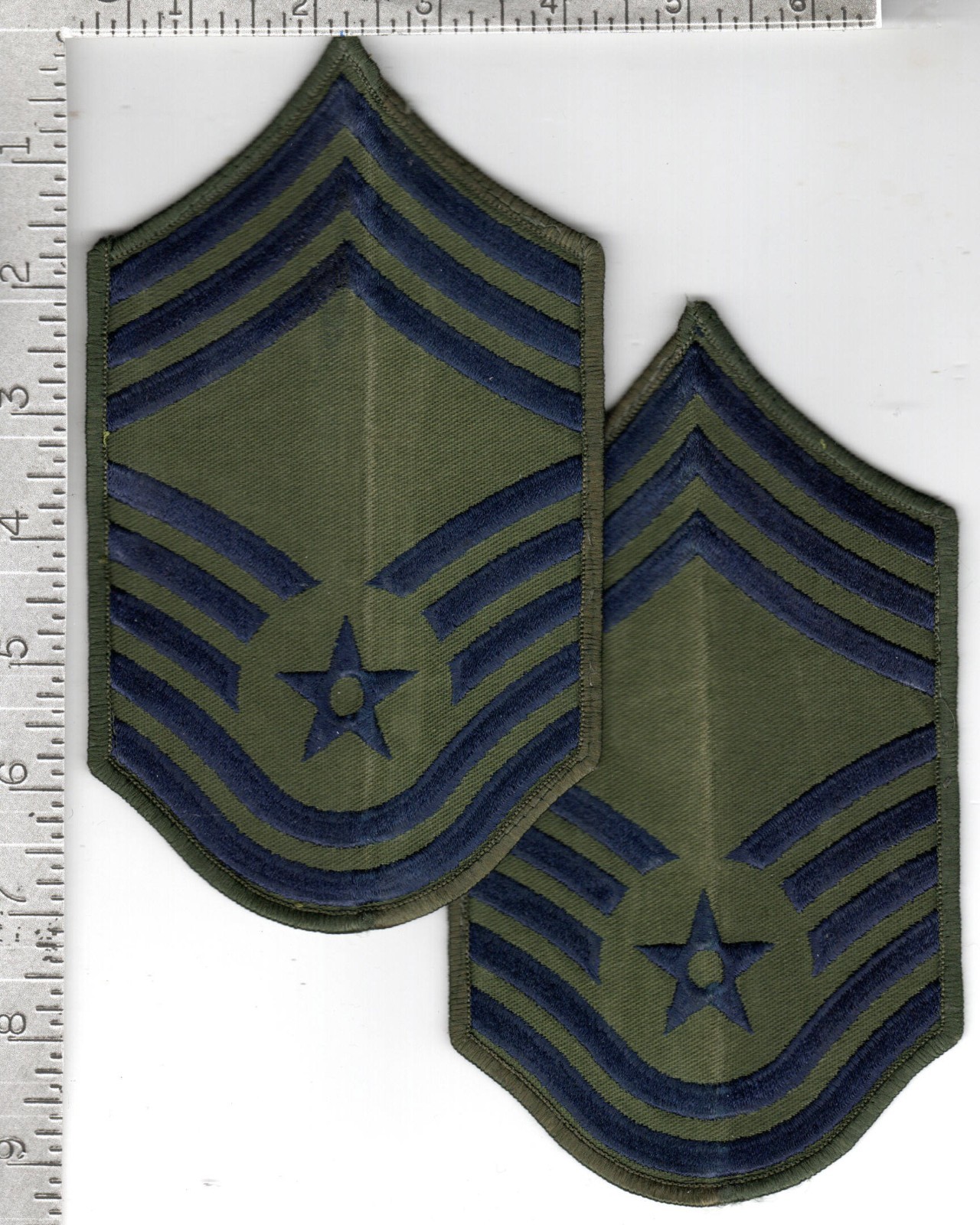 USAF patch chevrons rank (circa 1990s) 1 pair Senior Master Sergeant Chevrons
