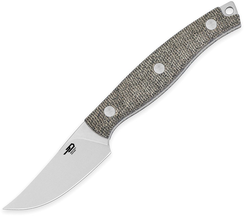 Bestech Knives Heidi Blacksmith 3 Green Micarta 14C28N Fixed Blade Knife FK08C