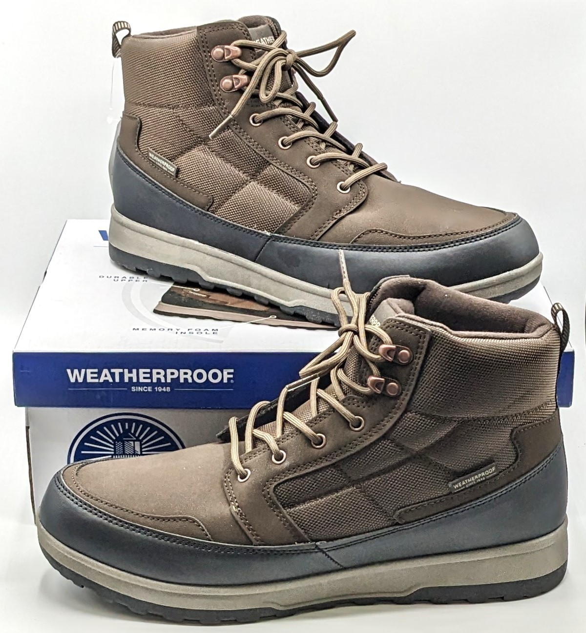 Weatherproof “Jenkins” Men's Work Boots Extra Tuff Extra Comfort [Brown] NEW