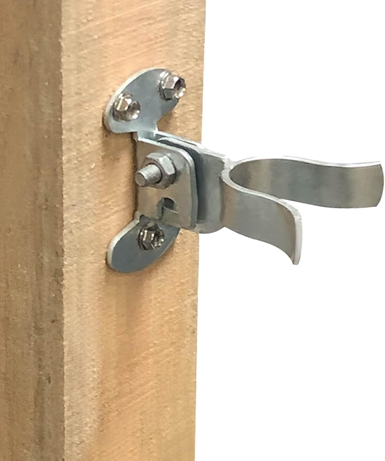 Flat Back Wall Mount Fork Gate Latch 1-3/8" Silver for Chain Link Fences