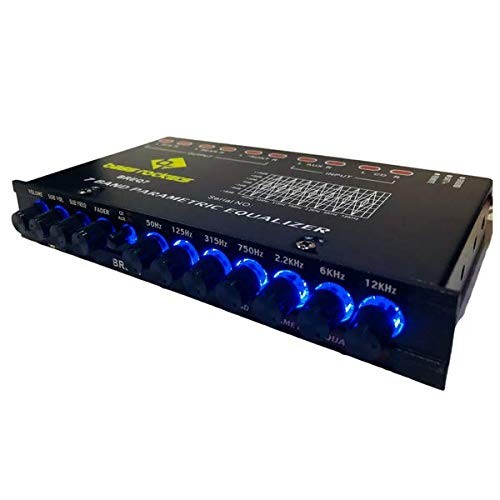 BREQ7 7 Bands Parametric Equalizer for Car Audio Stereo Amp Sub High Level Sp...