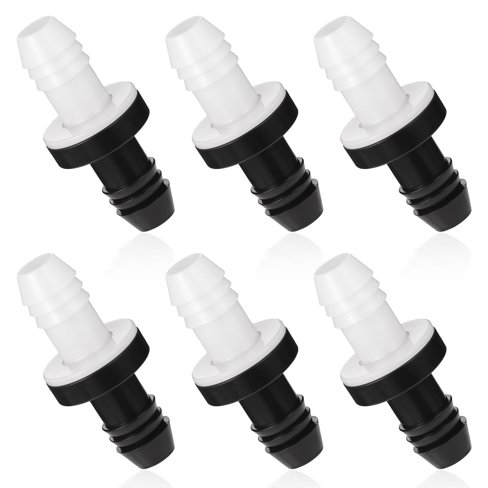 6 PCS Inline Vacuum Barbed One Way Check Valve, 3/8" 10Mm Brake Booster ABS Plug