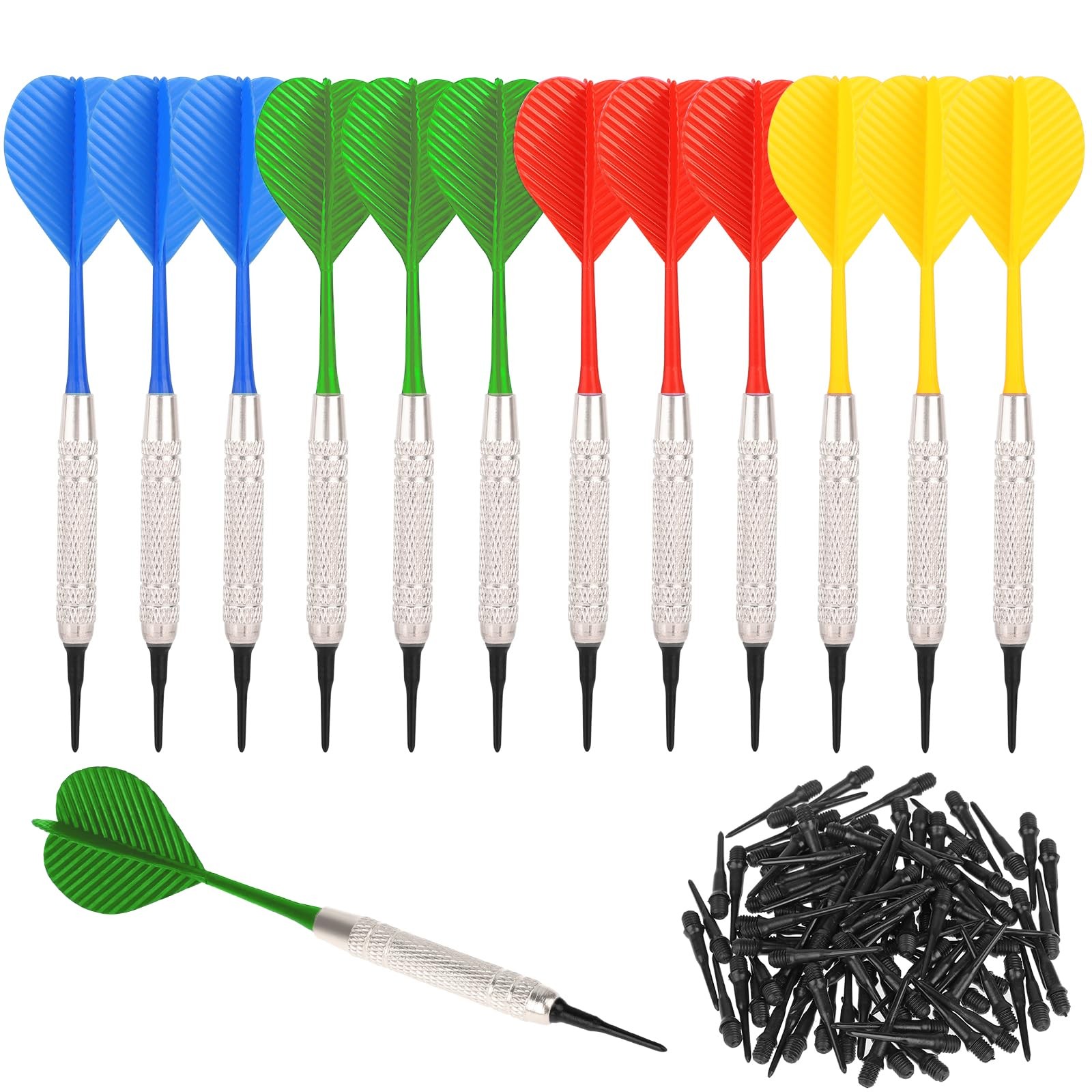 Helonge Soft Dart 12 Pcs Dart with Plastic Soft Tip Points for Dartboard