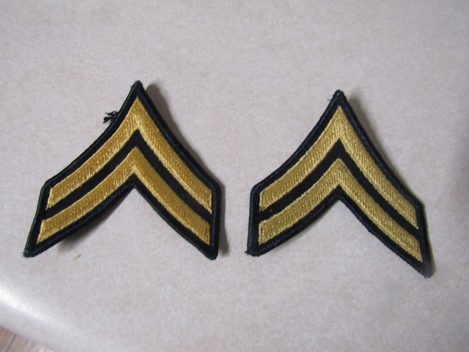MILITARY PATCH US ARMY CLOTH RANK SET OF 2 CORPORAL E-4 FOR DRESS BLUES