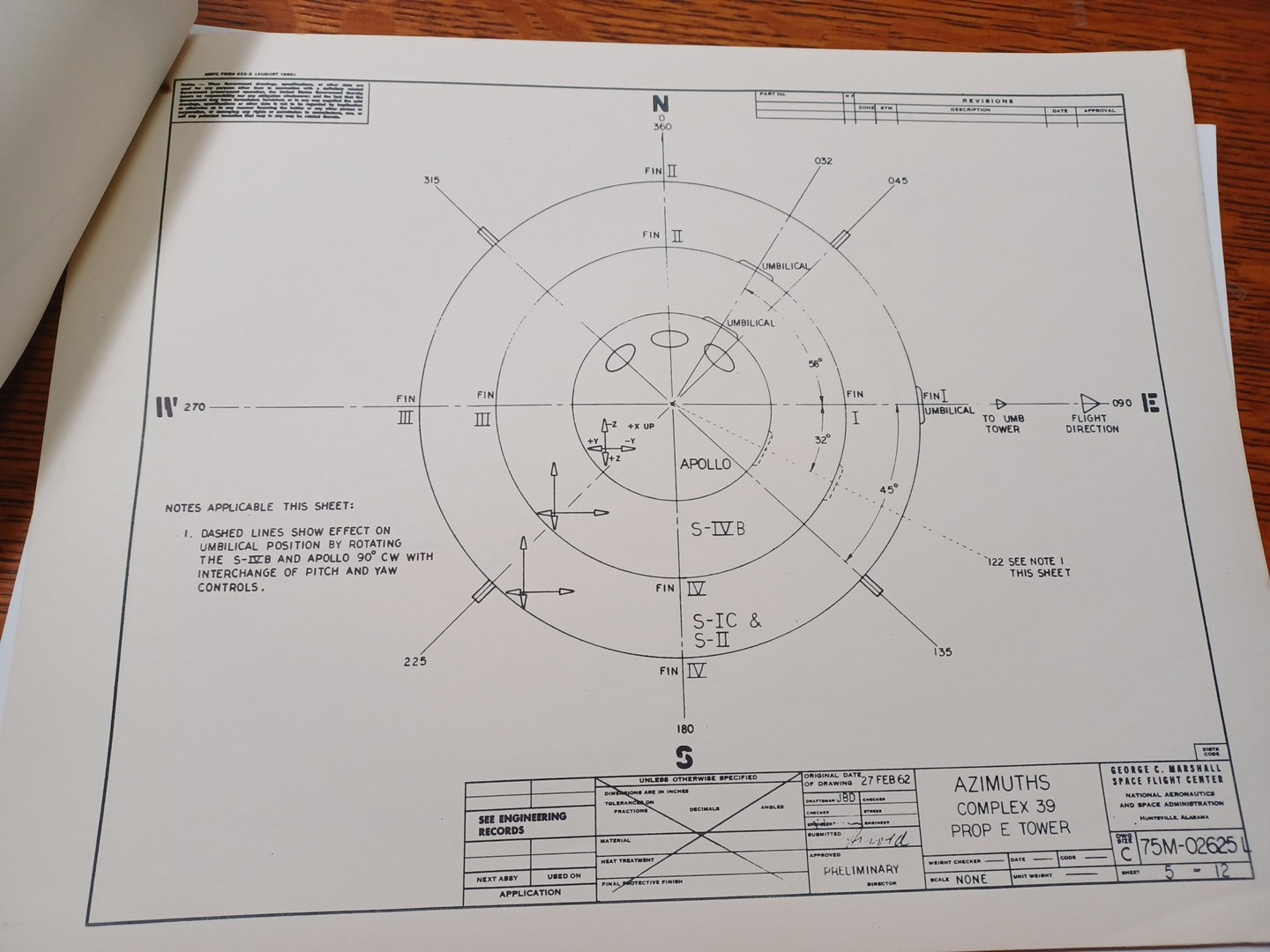 1962 George C Marshall Space Flight Center Azimuths 13 Documents JRR33