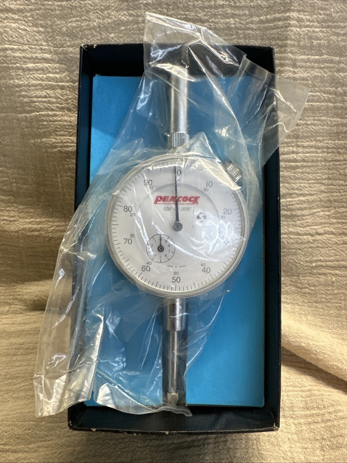 Peacock Dial Indicator No. 1330 .001"-1" Gauge Made in Japan w/ Box