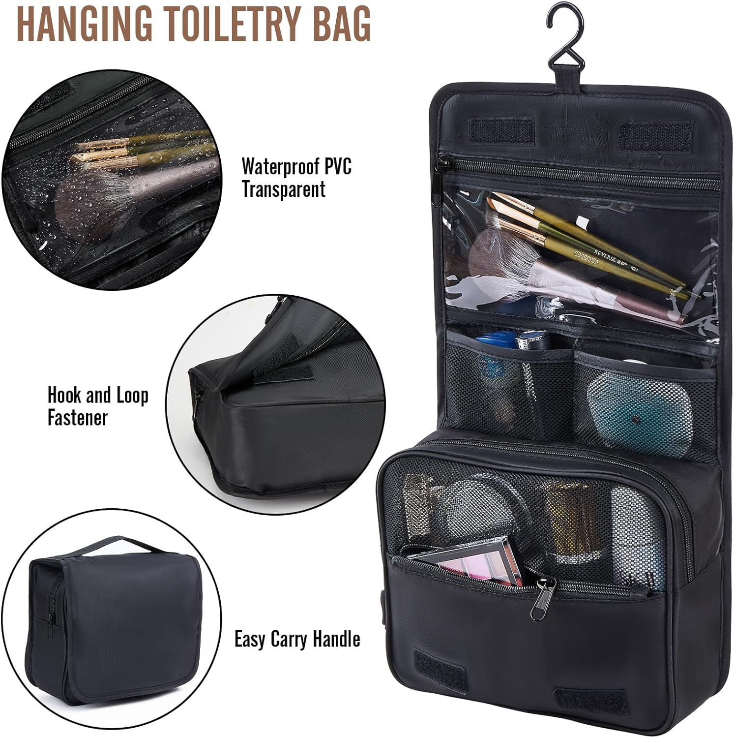 8 Set Packing Cubes for Suitcases, Luggage Organizer Bags, 4 Sizes, Black