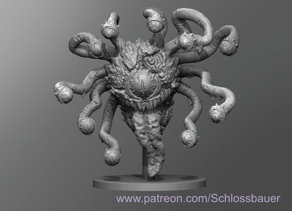 Zombie Beholder Undead Demon Monster Manual 28mm Scale DND D&D Miniature SB