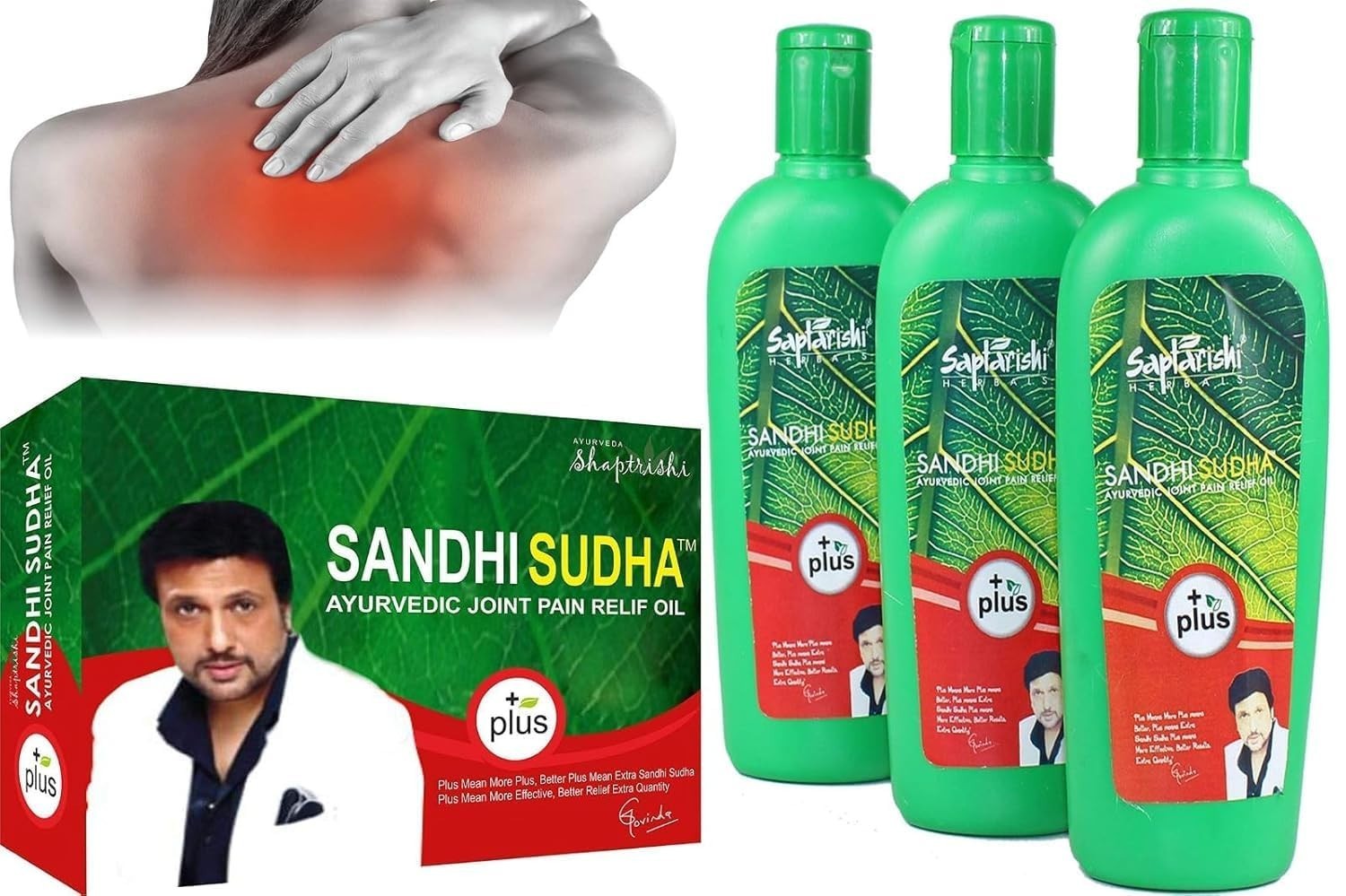Ayurvedic Sandhi Sudha Plus Pain Oil Bottle 200ml Each (Pack of 3) Free Shipping