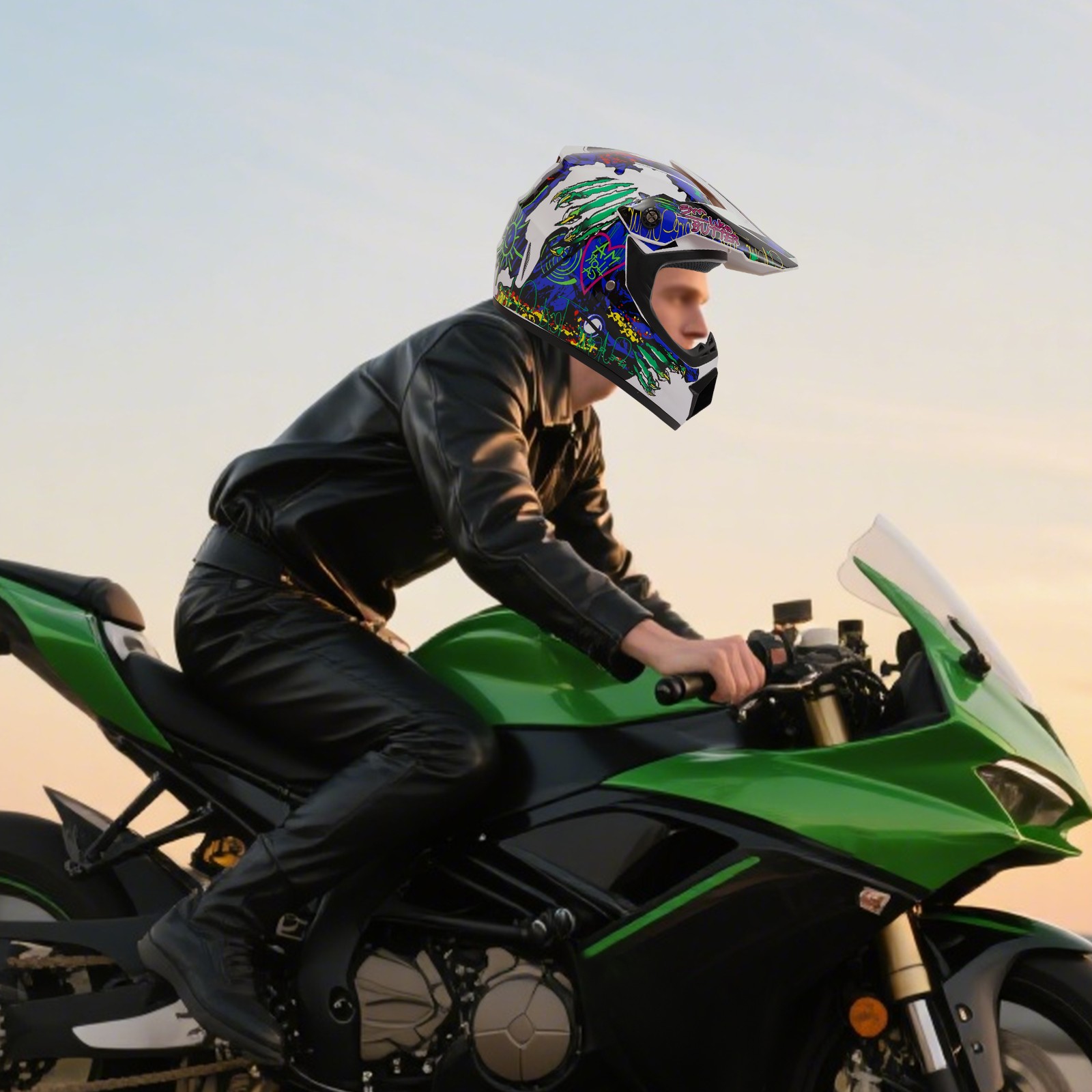 Off Road Helmet Helmet & Gloves Goggles For Dirt Bike DOT Motorcycle Adult Sizes