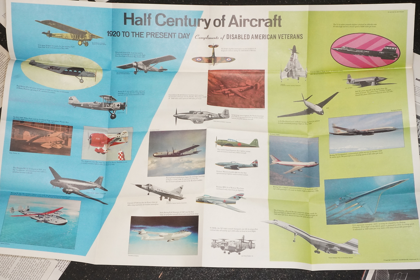 Poster Half Century of Aircraft Famous Aircraft Disabled American Veterans