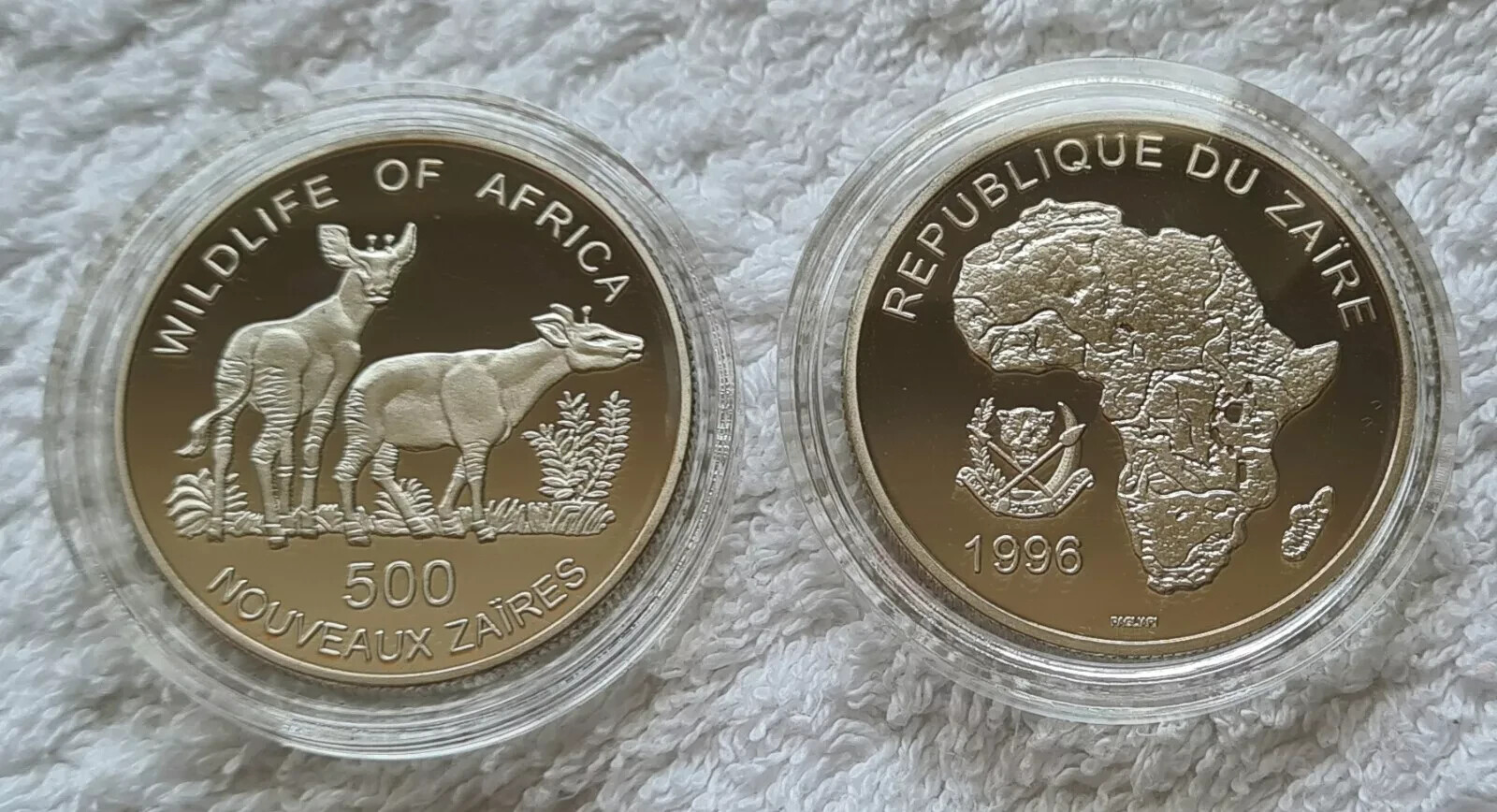 1996 500 Nouveaux Zaïres Okapi Wildlife of Africa / 1-0375