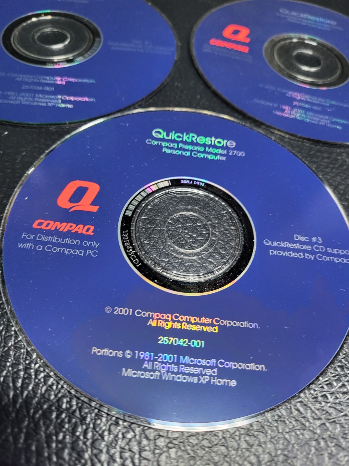 Compaq Presario Quick Restore Disc 1-3 (2001 Pre-Owned PC Computer CD-ROM 2700