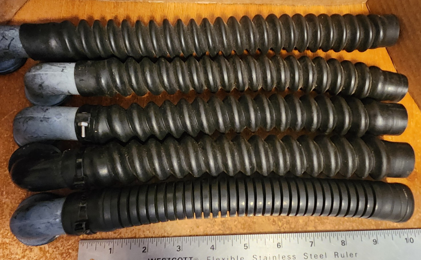 Scuba BCD Corrugated Hoses - Used -5 Units, Various Brands - Lot 3218