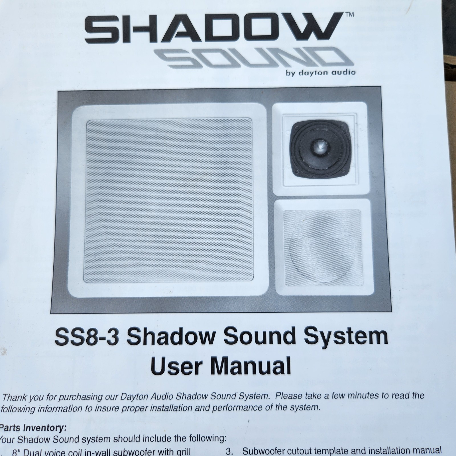 (3) Dayton Audio SS8-3 InWall MicroSystem. Room SPEAKERS New In Box 9 Speakr Sys