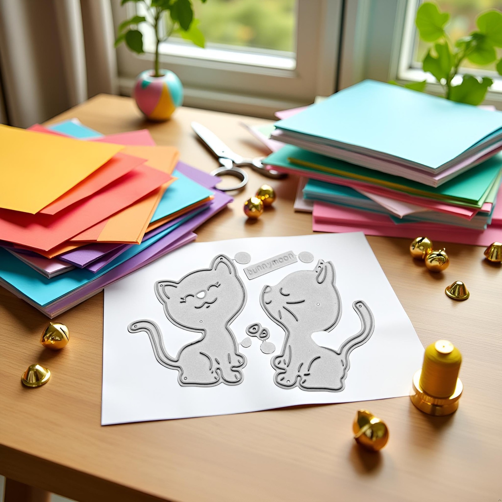 Cats Cutting Dies for Card Making, Cut Stencils DIY silver