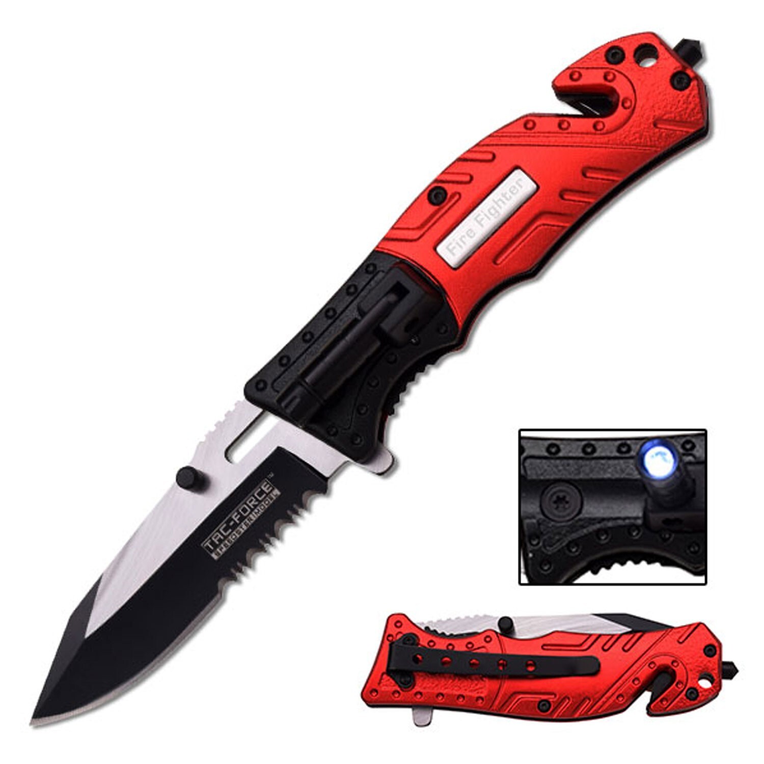 Tac-Force Assisted Blade Tactical Fire Fighter Rescue Pocket Knife W ViB