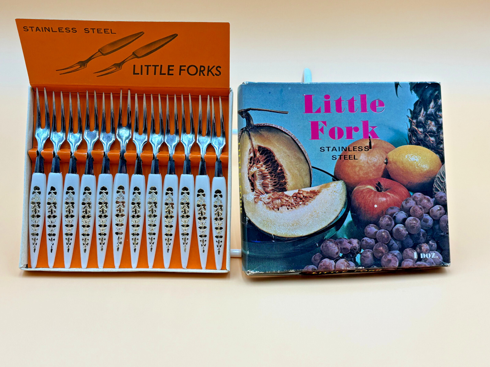 VTG Little Forks Set 12 Stainless Steel Relish And Hors D'oeuvre Forks Japan