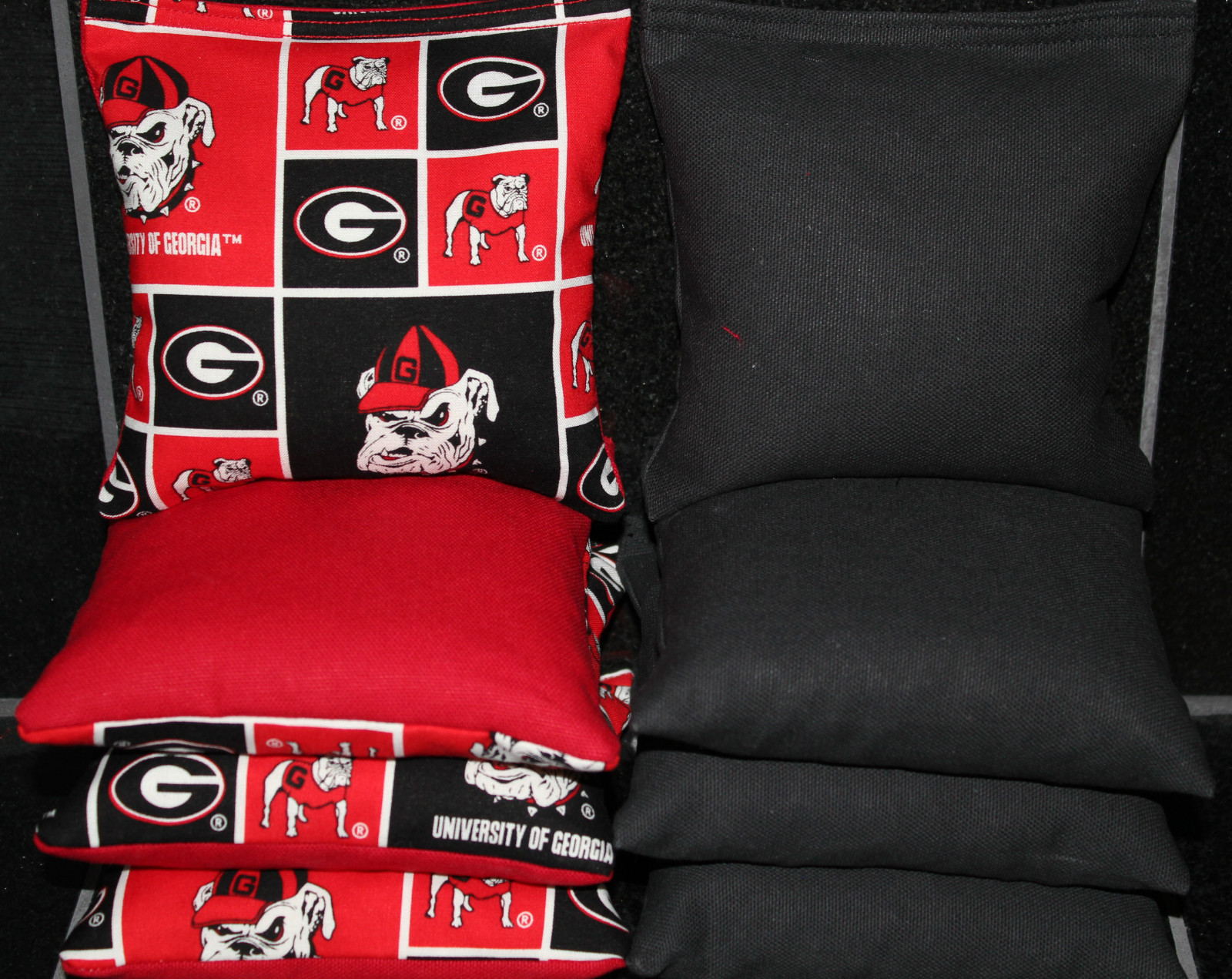Cornhole Bean Bags made w GEORGIA BULLDOGS FabricTailgate Game ACA Reg Toss Bags