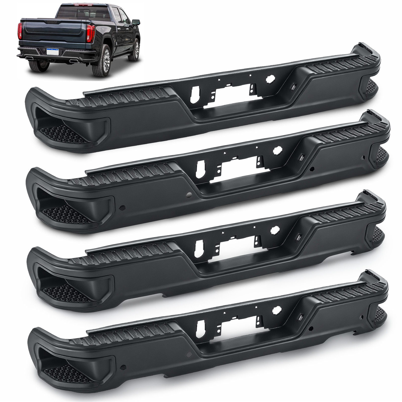 Rear Bumper Assembly Power-Coated For 2019-2022 2023 Silverado GMC Sierra 1500