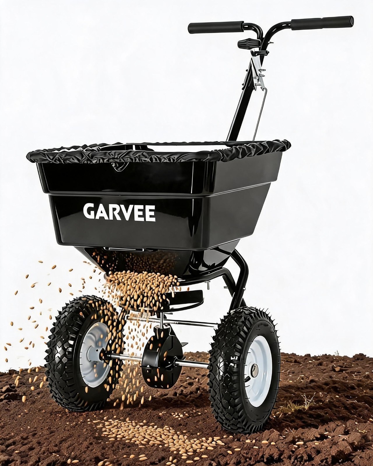 Walk Behind Lawn Spreader 80/100/125 LBS  Push Broadcast Spreaders w/ Wheels