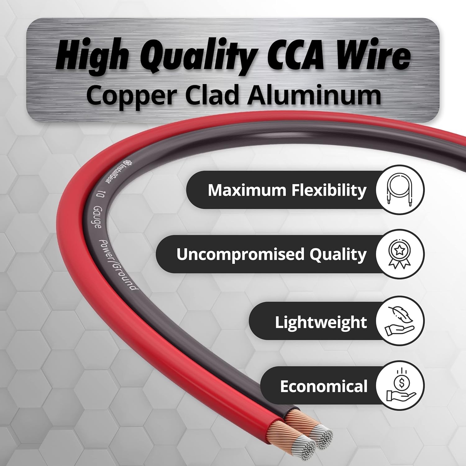 High-Performance 4 Gauge Battery Cable - 50ft CCA Copper Wire for Optimal Wiring