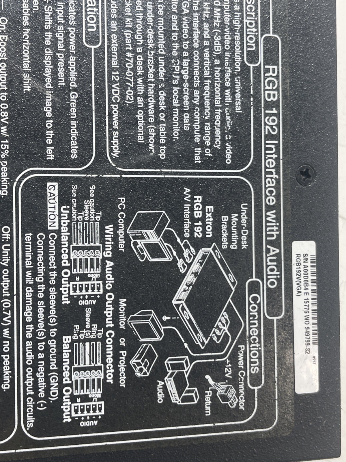 Extron RGB 192 Interface